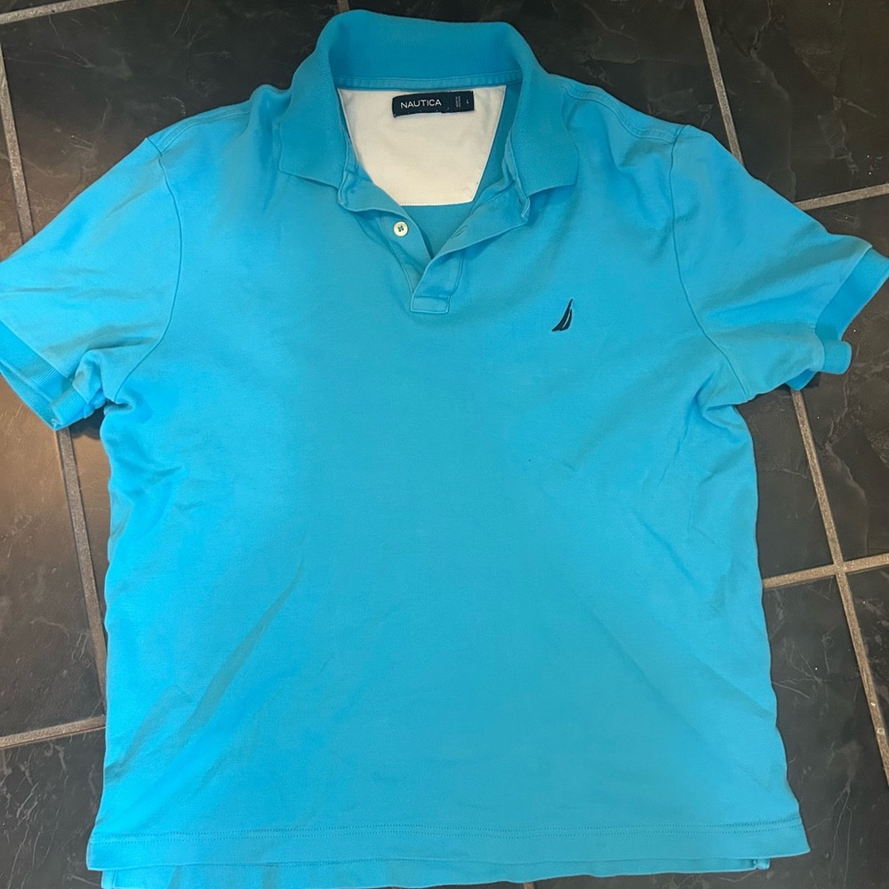Nautica Men’s Polo Shirt - Bright Turquoise